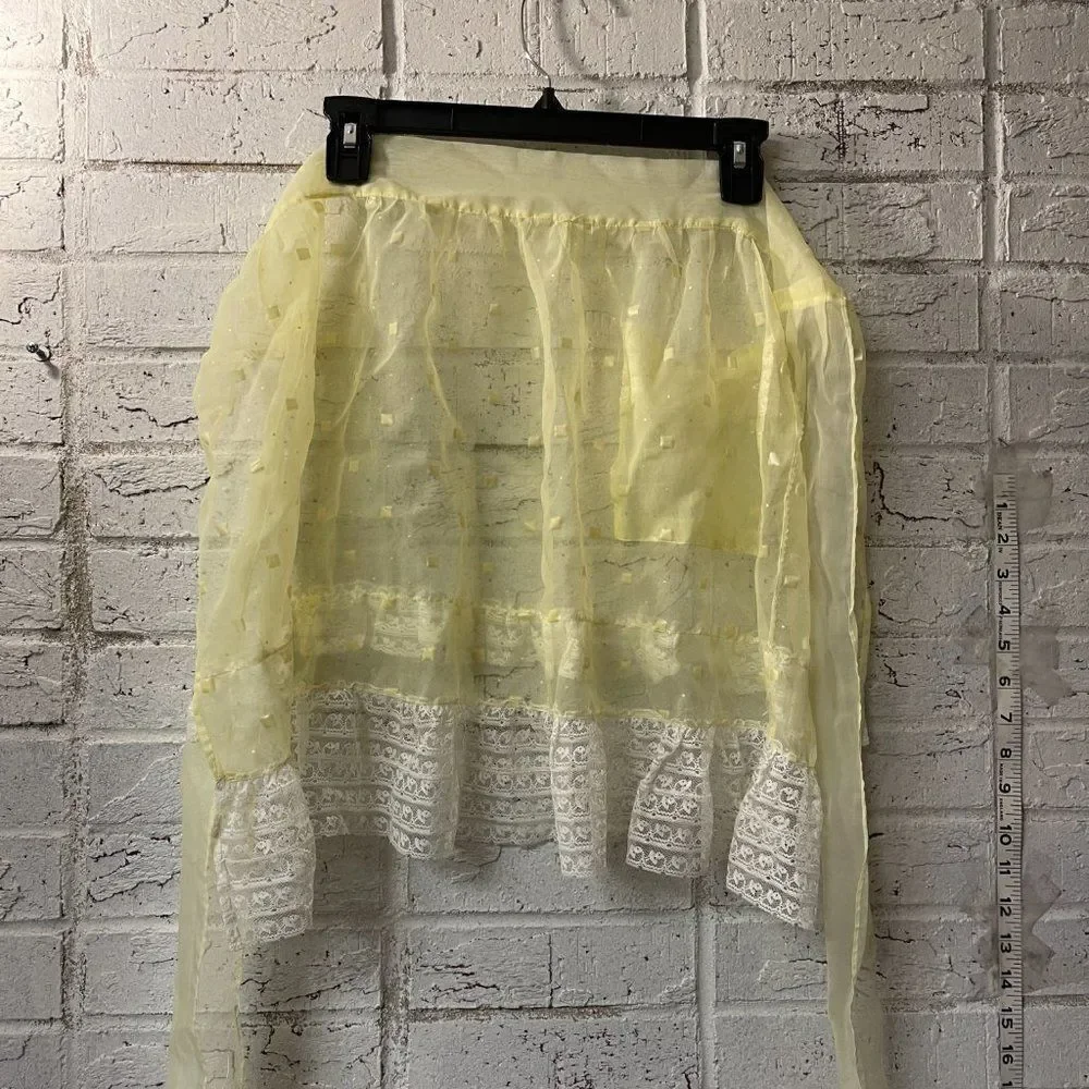 Vintage Apron-Yellow Sheer Lace 50's